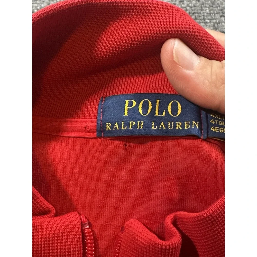Polo Ralph Lauren 4XLT Tall Men's Double Knit Track Jacket Red Navy $168 New